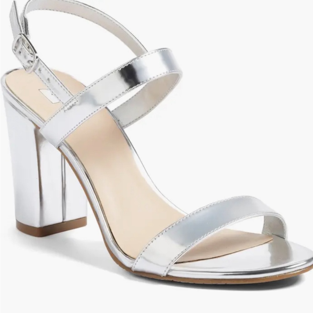 Lula Slingback Sandal (Women). Silver faux leather